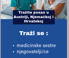 Ttaži se medicinsko osoblje za rad u Austriji, Njemačkoj i Hrvatskoj